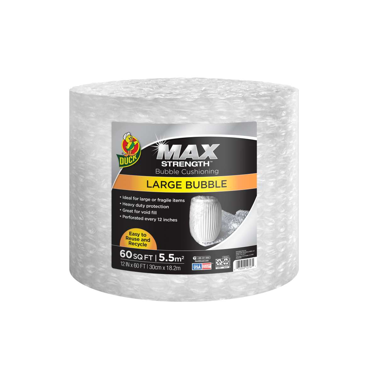Duck® Max Strength™ Large Bubble Cushioning Wrap