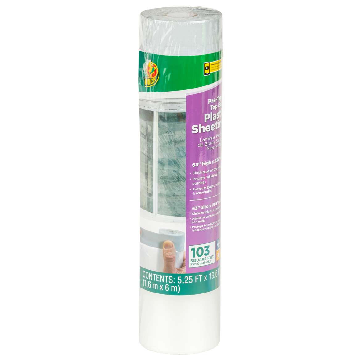 Pre-Taped Plastic Sheet